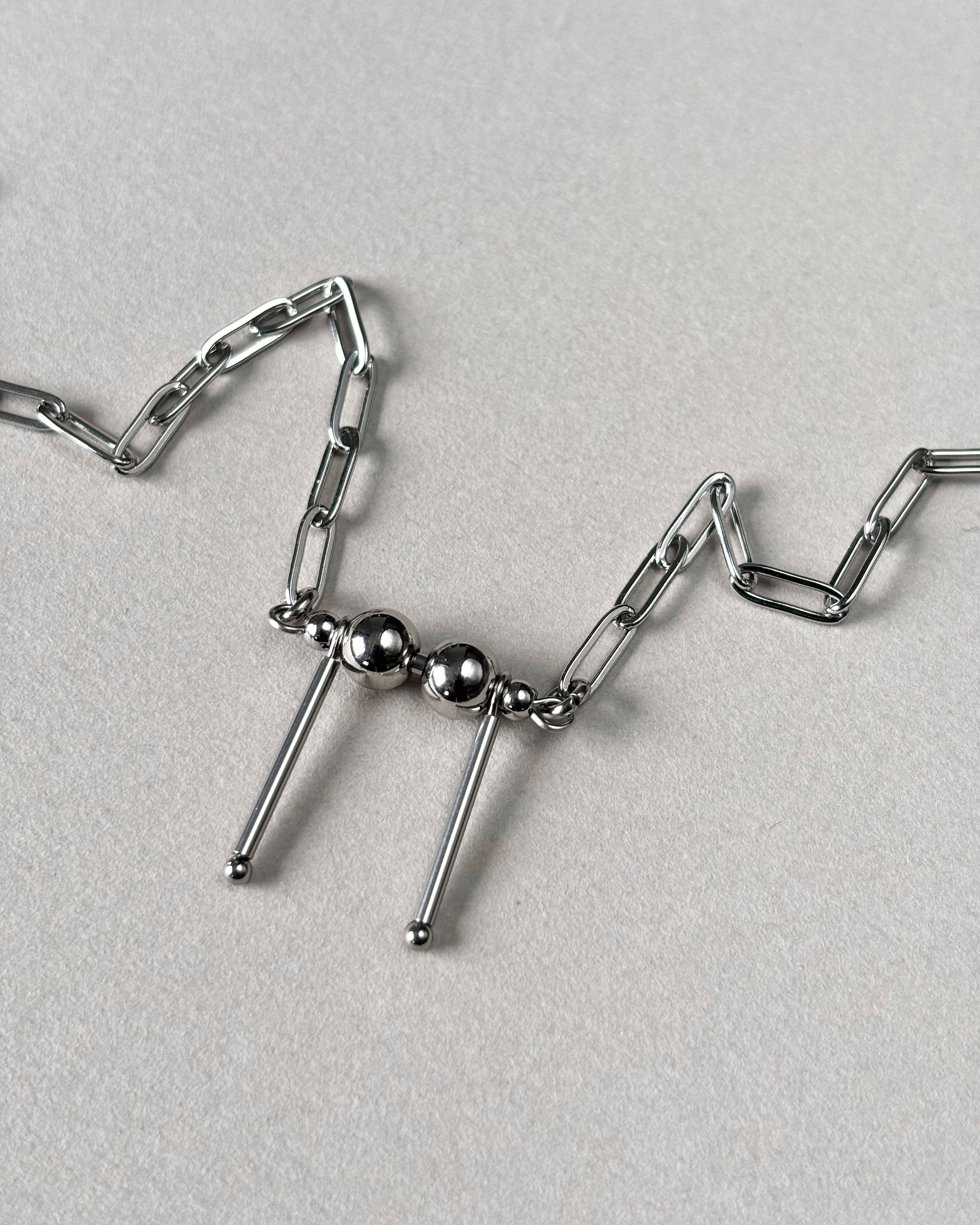 Minimalist Paperclip Necklace with Futuristic Pendant Made of Stainless Steel — Everyday Jewelry for Men and Women — handmade Necklace by TVOR Jewelry — photo 2 of 4