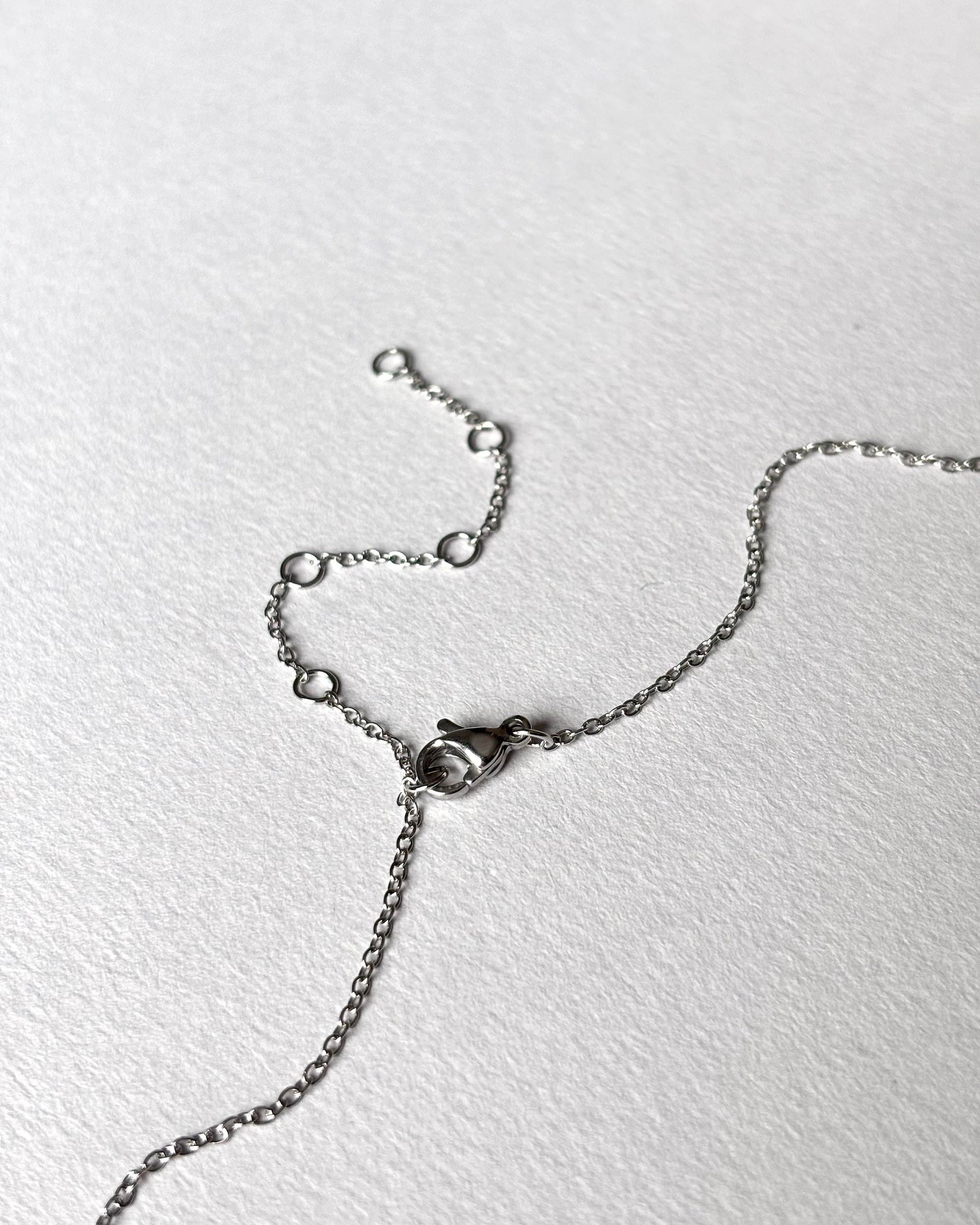 Delicate Necklace with Teardrop Pendant. Stainless Steel and Clear Glass Teardrop. Everyday Fine Jewelry — handmade Necklace by TVOR Jewelry — photo 5 of 6