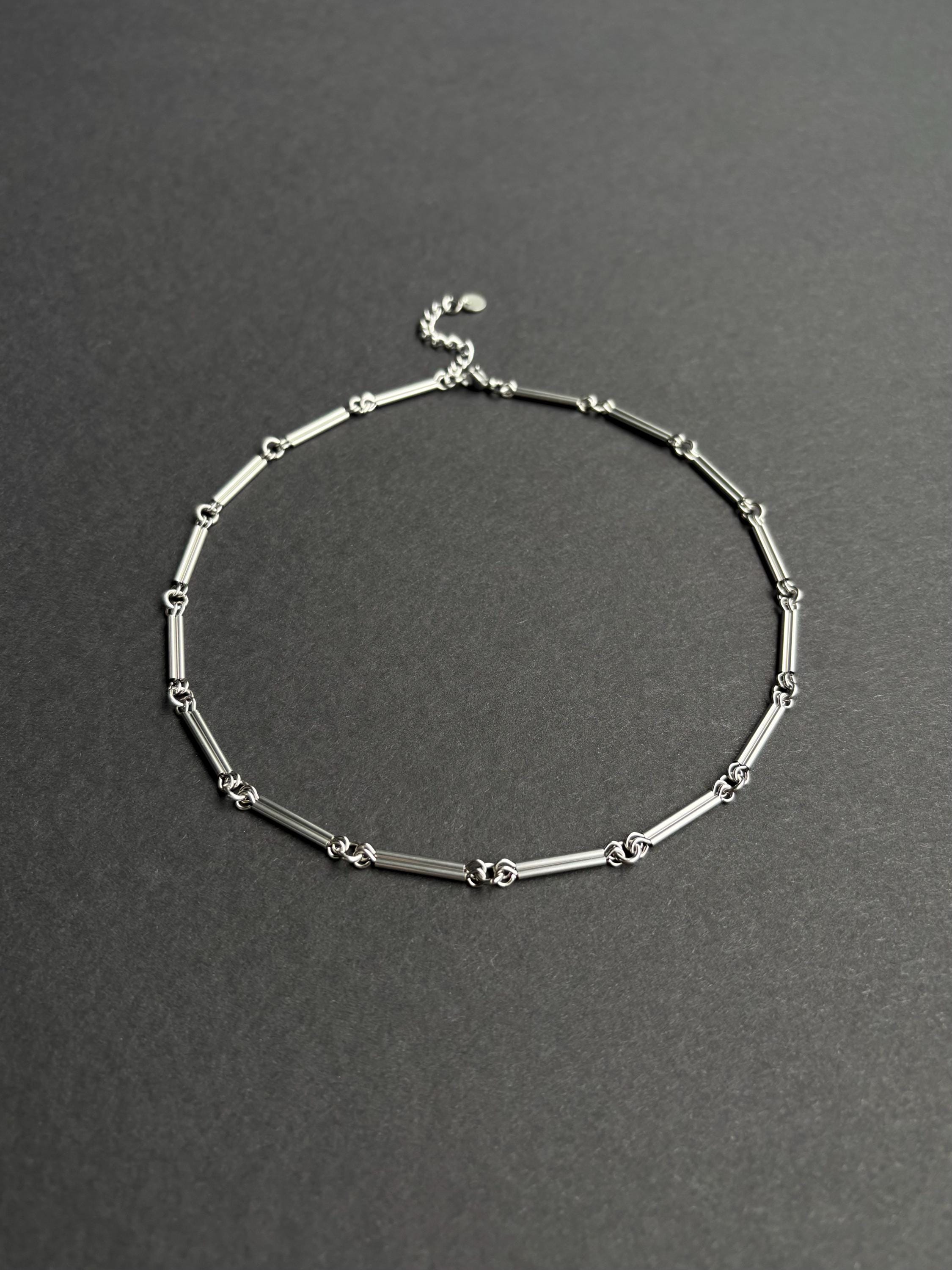 Unisex Chain Necklace: Surgical Stainless Steel, Silver Color, Short Necklace — Choker Necklace — handmade Necklace by TVOR Jewelry — photo 3 of 10