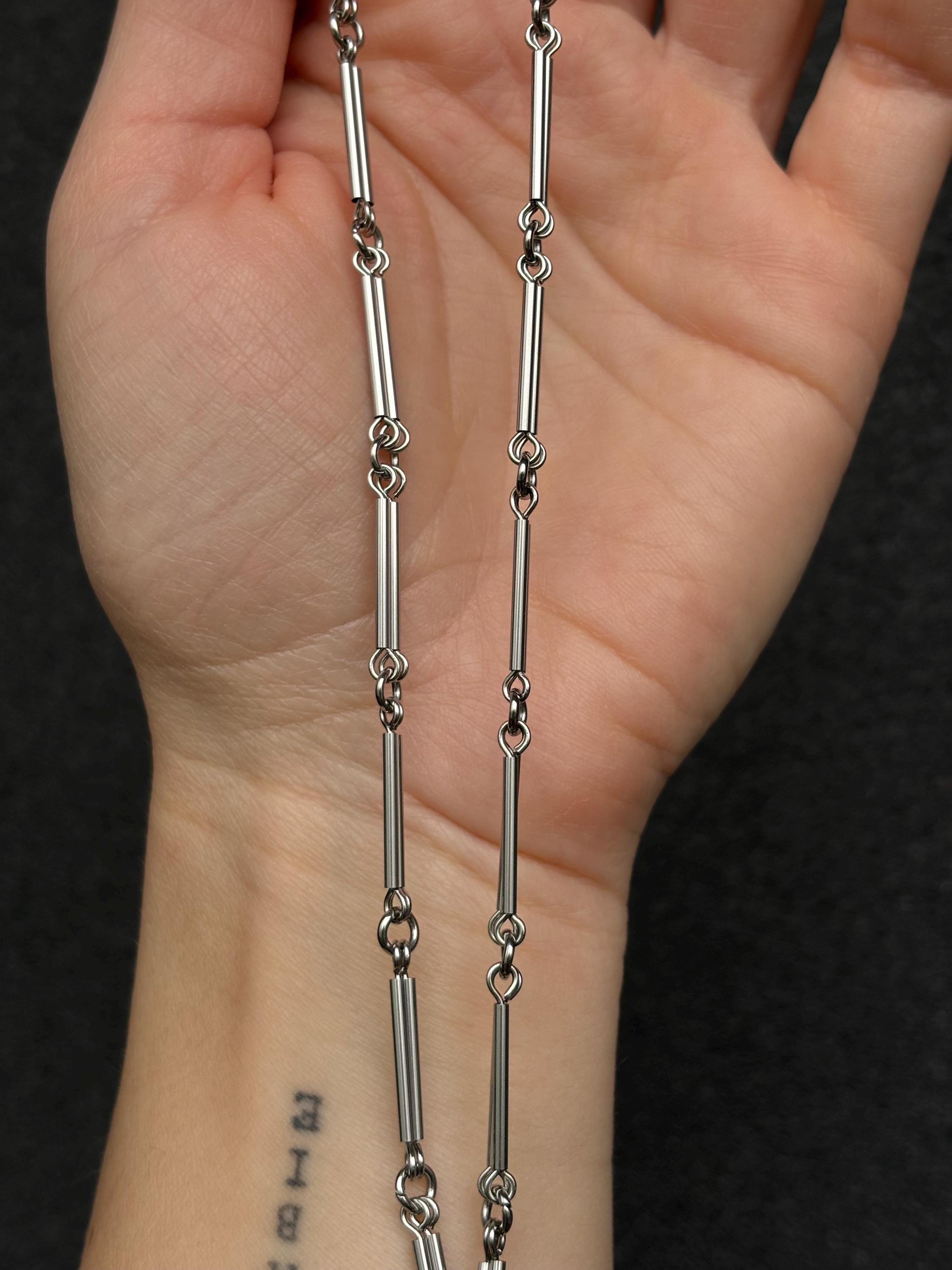 Unisex Chain Necklace: Surgical Stainless Steel, Silver Color, Short Necklace — Choker Necklace — handmade Necklace by TVOR Jewelry — photo 5 of 10