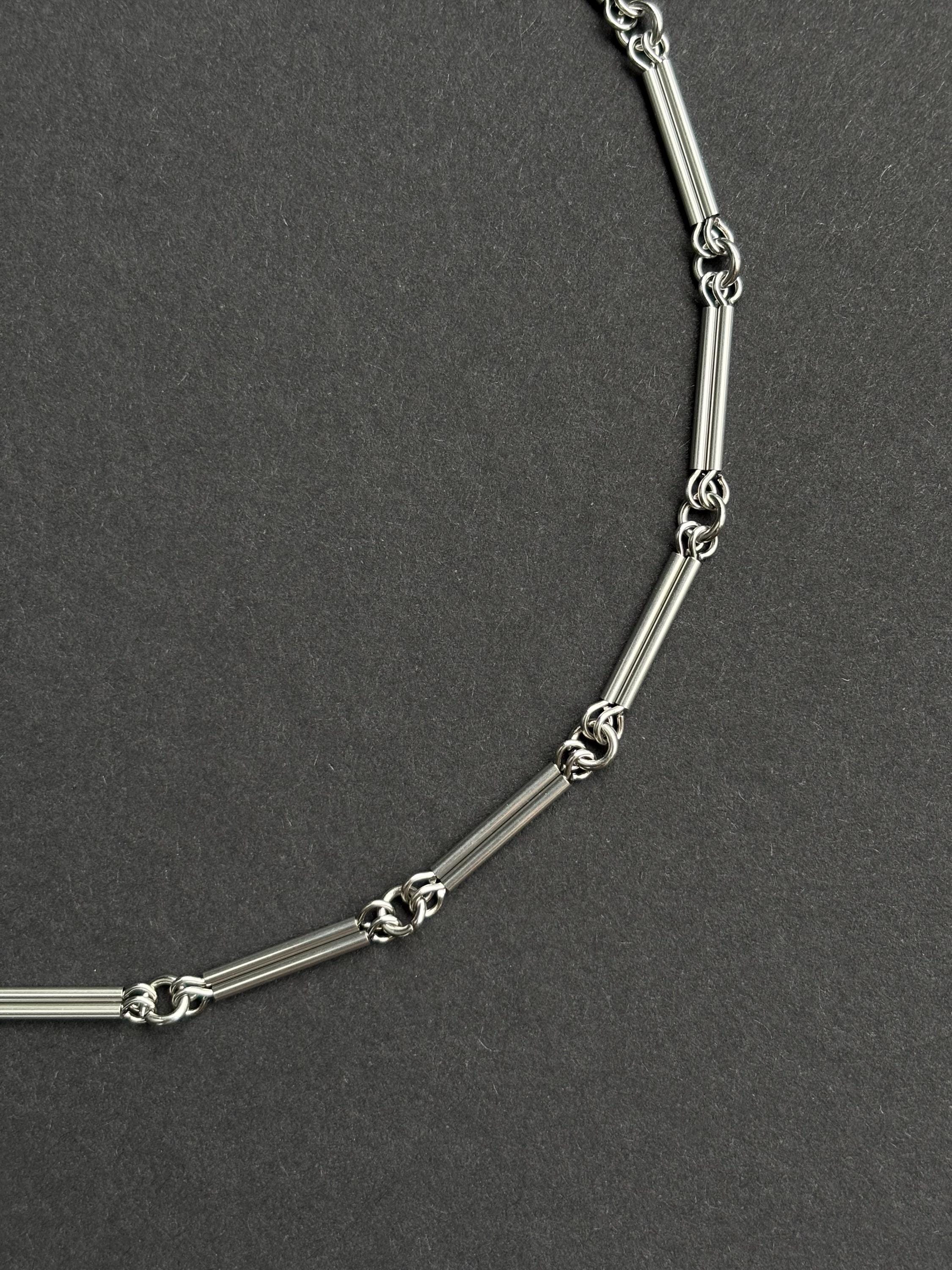 Unisex Chain Necklace: Surgical Stainless Steel, Silver Color, Short Necklace — Choker Necklace — handmade Necklace by TVOR Jewelry — photo 8 of 10