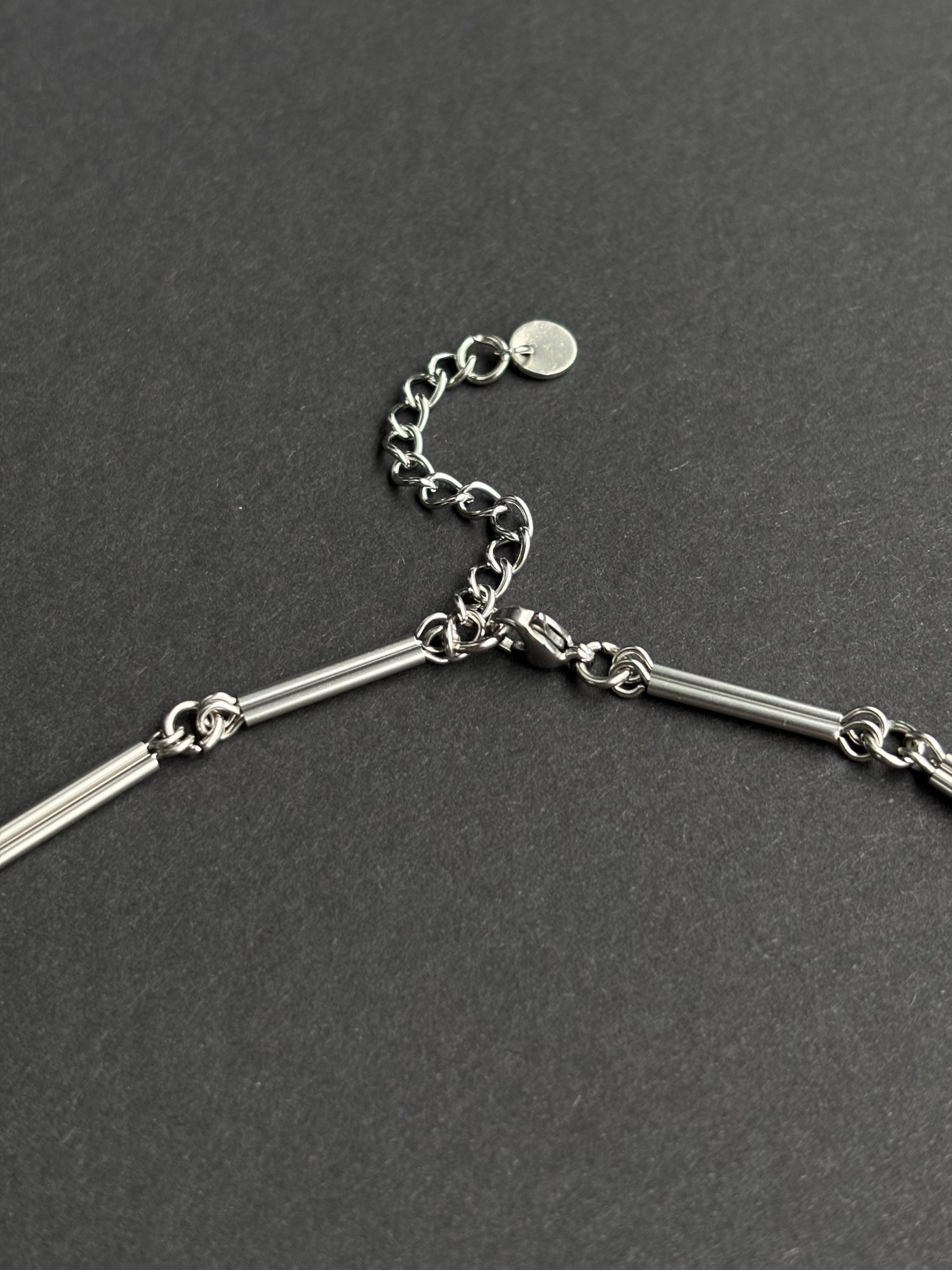 Unisex Chain Necklace: Surgical Stainless Steel, Silver Color, Short Necklace — Choker Necklace — handmade Necklace by TVOR Jewelry — photo 9 of 10